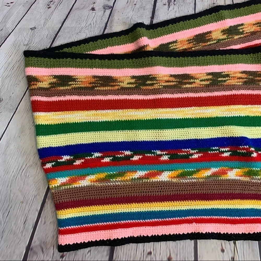 Handmade lap afghan 27 inches by 76 inches